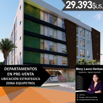 DEPARTAMENTOS EN PRE VENTA UBICACIÓN ESTRATÉGICA - ZONA EQUIPETROL 