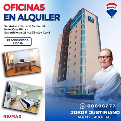 Oficinas amobladas o sin amoblar en alquiler