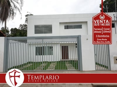 Av. Beni 8vo Anillo - Amplia y Bonita Casa a Estrenar - Zona Norte