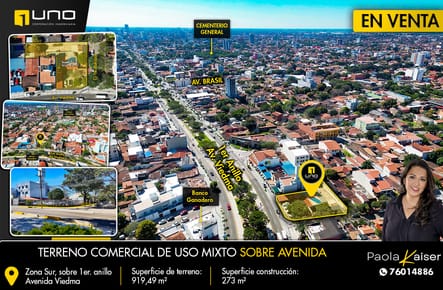Terreno de uso mixto en venta, sobre Avenida Viedma