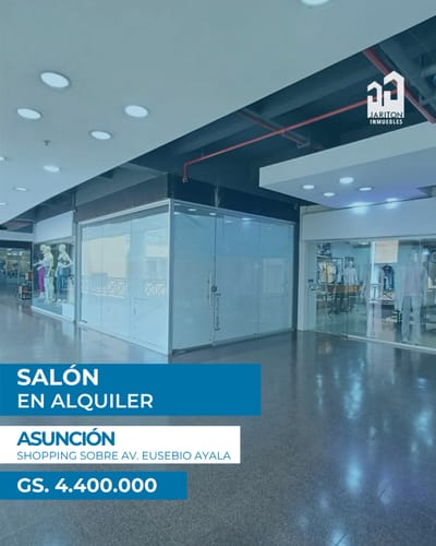 Salón comercial estratégico en Shopping sobre Eusebio Ayala