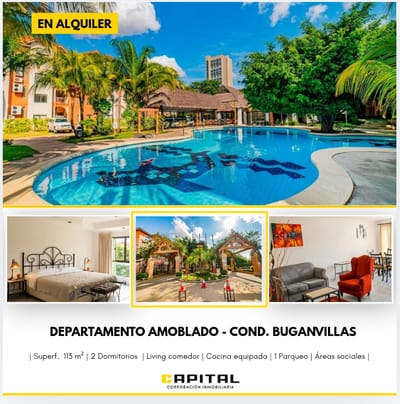 Departamento amoblado en alquiler en Buganvillas