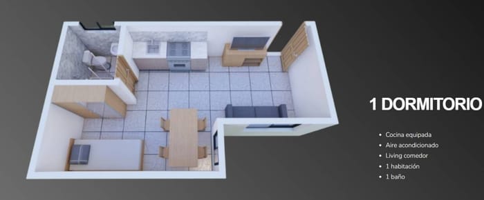 VENDO DEPARTAMENTO de una habitacion en Edificio Bahamas