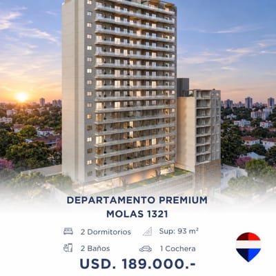DEPARTAMENTO PREMIUM EN VENTA MOLAS 1321