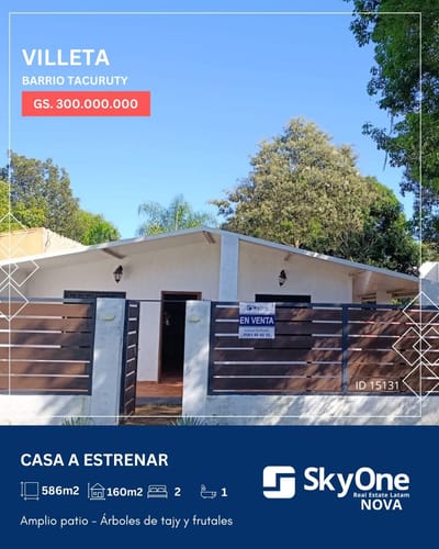 TU CASA DE DESCANSO EN VILLETA- VENDO