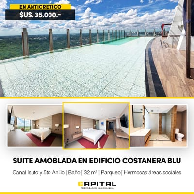 SUITE AMOBLADA EN ANTICRETICO EN COSTANERA BLUE