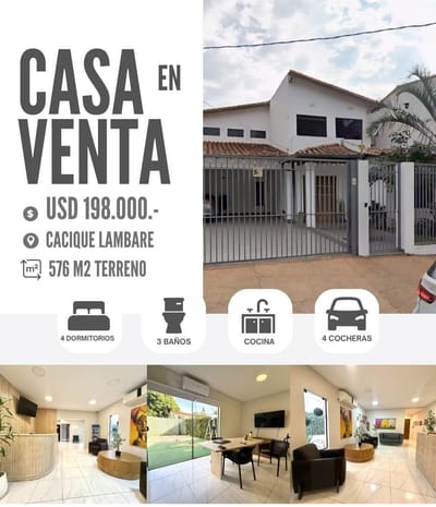 EN VENTA AMPLIA CASA EN LAMBARE