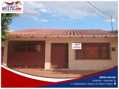 BONITA CASA EN VENTA SOBRE CALLE BENI, EN MONTERO