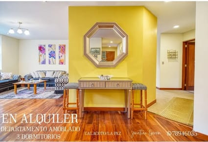 CALACOTO, CALLE 12 DEPARTAMENTO AMOBLADO EN ALQUILER