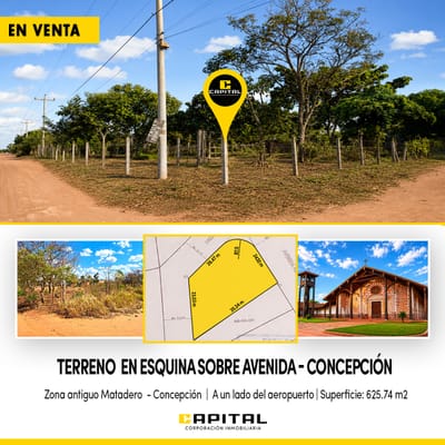 Terreno en esquina sobre avenida en Concepcion