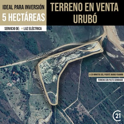 URUBO SE VENDE TERRENO DE 1 A  7 HECTÁREAS 