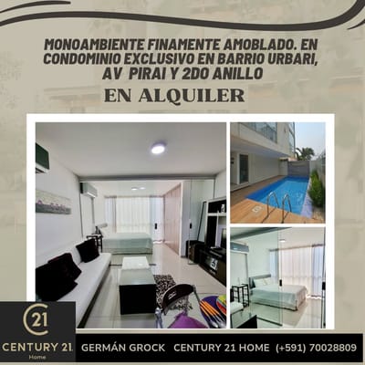 A  BS 2.500, MONOAMBIENTE AMOBLADO EN ALQUILER B. URBARI