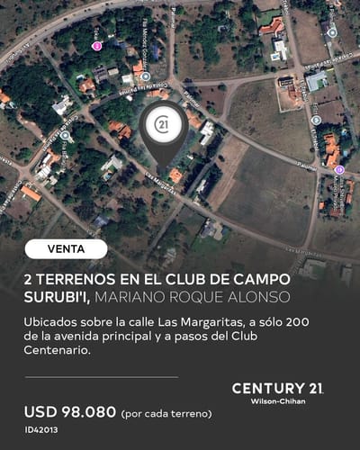 TERRENOS EN VENTA – CLUB DE CAMPO SURUBI’I