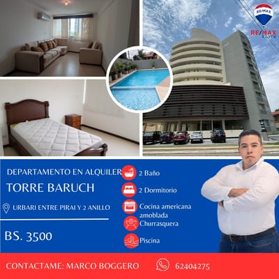 Confort y Ubicación: Departamento en Alquiler en Torre Baruch,