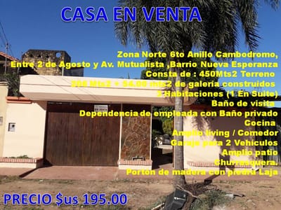 CASA EN VENTA ZONA CAMBODROMO 