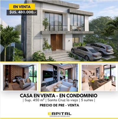 Casas en pre venta en Cond Santa Cruz la Vieja