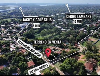 1️⃣ “Terreno en esquina 678 m² sobre asfalto – Puerto Pabla, Lambaré”