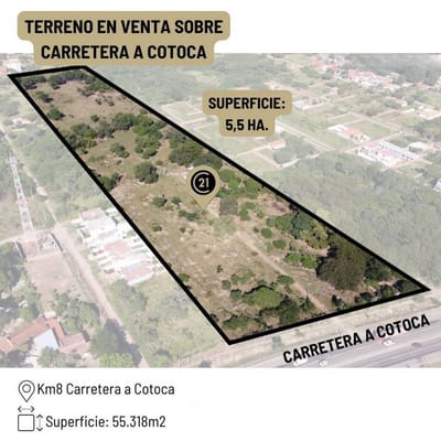 TERRENO EN VENTA SOBRE AVENIDA A COTOCA KM9