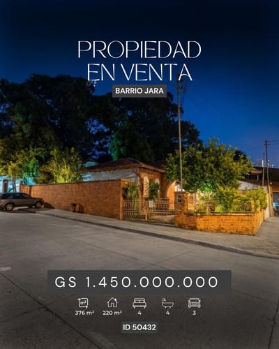 Propiedad en excelente ubicación estrategica, en esquina en Barrio Jara