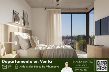 Departamento con 1 Habitación, En Zona Tranquila de Asunción con rápido acceso al Eje Corporativo
