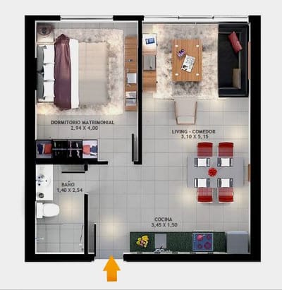 VENDO DEPARTAMENTO DE 1 DORMITORIO EN EL EJE CORPORATIVO
