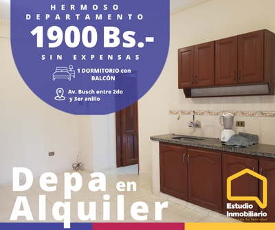 HERMOSO DEPARTAMENTO EN ALQUILER CON BALCON Y SERVICIOS INCLUIDOS SIN EXPENSAS