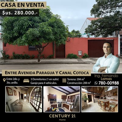 Casa En Venta Entre Avenida Paragua Y Canal Cotoca