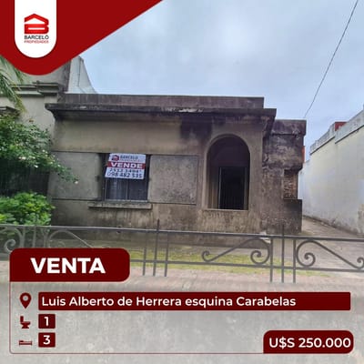 Casa 3 o 4 dorm. en Luis Alberto de Herrera a pasos de San Martin U$S270000