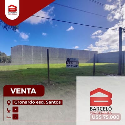 Terreno de 778m2 en Gronardo esq. Juan Francisco Santos Ituizangó U$S7500