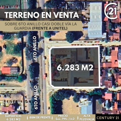 TERRENO CON GALPONES SOBRE 6TO ANILLO Y DOBLE VIA LA GUARDIA EN VENTA