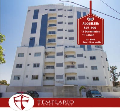 ALQUILER: $us 700  - Condominio Frankfur 