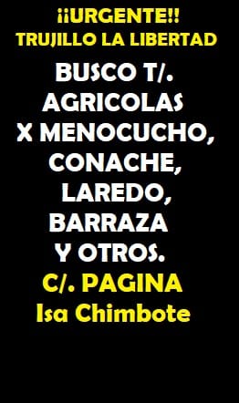 BUSCO Terrenos Agrìcolas en Trujillo La Libertad