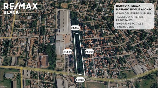 Terreno de 9.694m2 en Mariano Roque Alonso