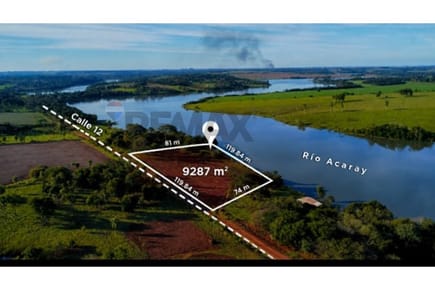 Amplio Terreno frente al rio Acaray en Ciudad Del Este