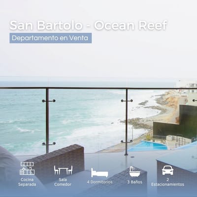 Venta Departamento Frente Al Mar En San Bartolo Condominio Ocean Reef