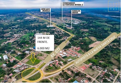 TERRENO DE 6.000 M2 EN ZONA NORTE 9NO ANILLO