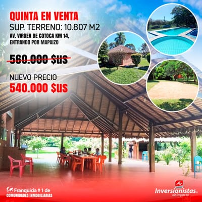 QUINTA EN VENTA ZONA VIRGEN DE COTOCA 