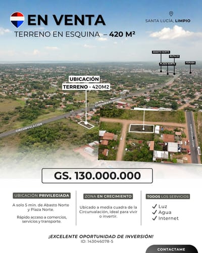 VENTA de TERRENO, LIMPIO