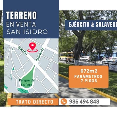 VENDO TERRENO SAN ISIDRO PARAM  PISOS IDEAL PROYECTO INMOBILIARIO