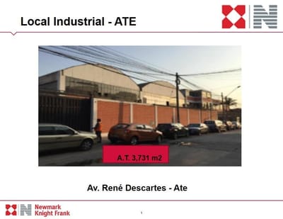 LOCAL INDUSTRIAL 3,731 M2 CALLE RENE DESCARTES- VENTA -ATE