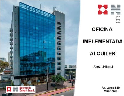 ALQUILER - OFICINA IMPLEMENTADA 248 M2 - MIRAFLORES