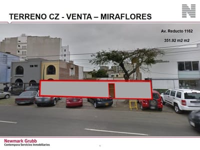 VENTA TERRENO AV. REDUCTO MIRAFLORES 361.92 M2