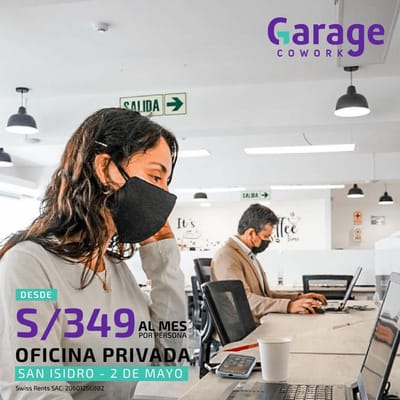 Oficina Privada desde S/ 349 por persona en Av 2 de Mayo - San Isidro