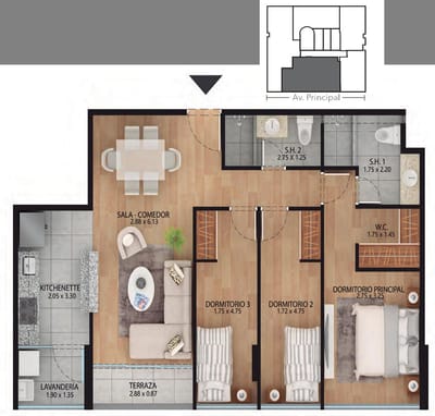 Venta de Departamento en Surquillo (80 mt2)