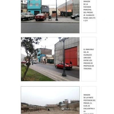 VENTA DE TERRENO EN JR HUANUCO CERCADO DE LIMA