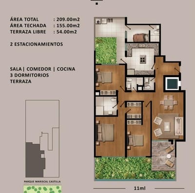 Venta de Departamento estreno frente a parque en La Aurora Miraflores