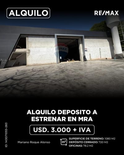 Alquilo depósito a estrenar con oficinas en MRA