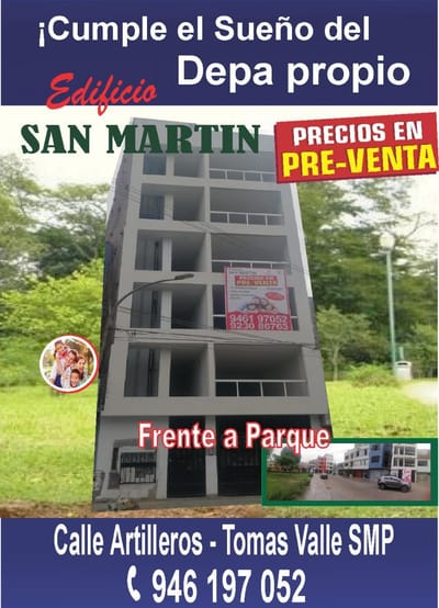 VENTA DE DEPARTAMENTO SAN MARTÍN DE PORRES (URB. TOMAS VALLE)