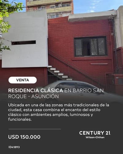 Residencia con encanto clásico en San Roque - Asunción