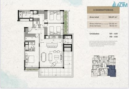 Apartamento en venta de 3 dormitorios frente al.mar